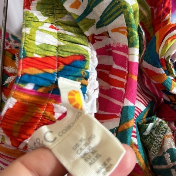 C&C California Faux Wrap Embroidered Tropical print  Midi Skirt Women’s XL Nwt - Picture 6 of 6